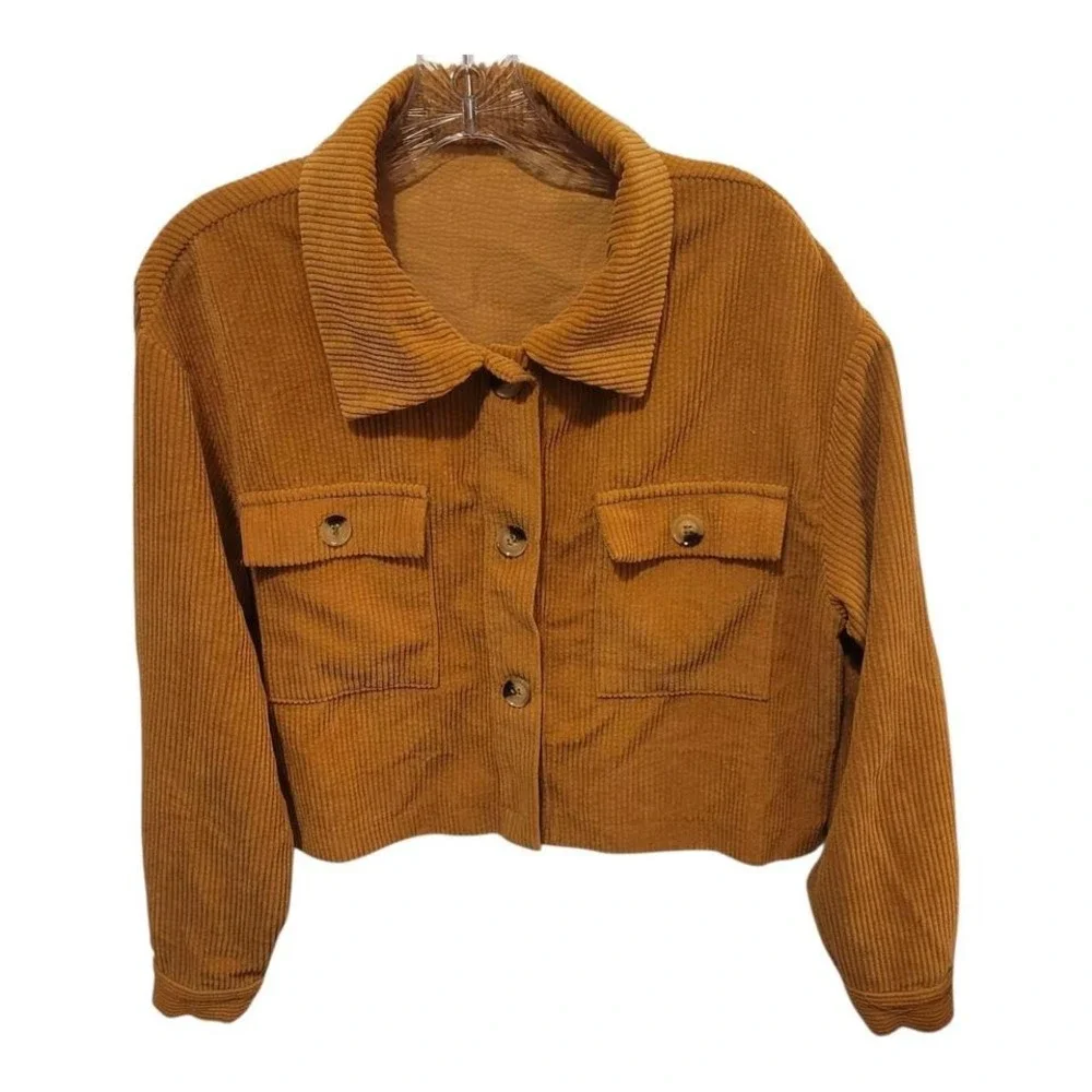 SHEIN Brown corduroy cropped jacket‎ #autumnvibes#cropped#trendy
